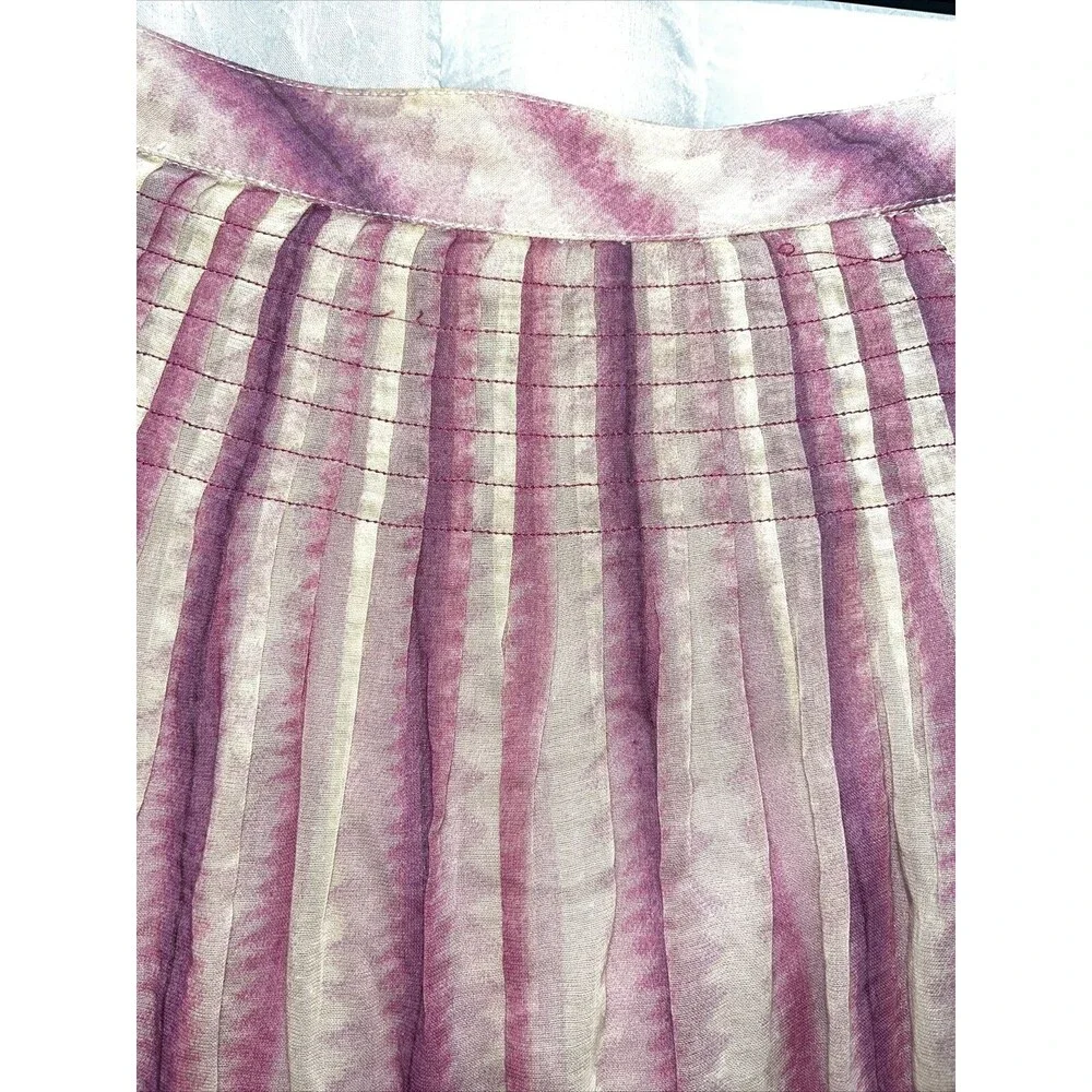 Free People Women's Skirt Lavender & Tan Pleated Size 2